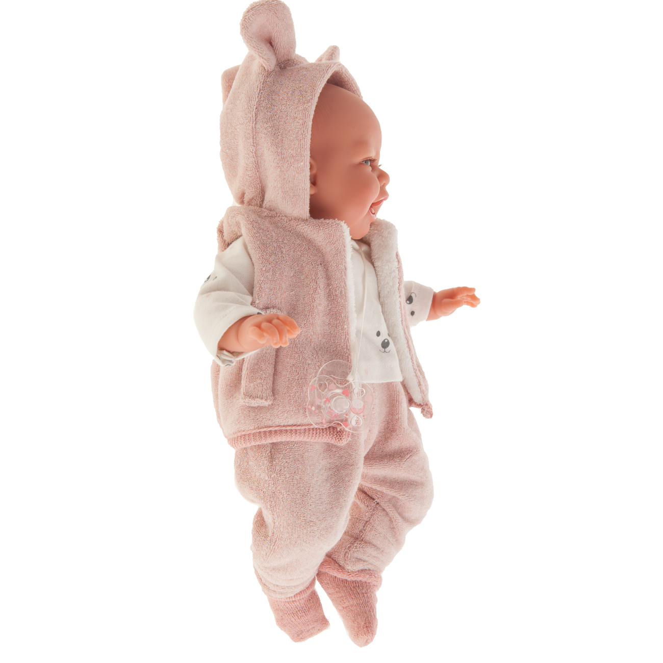 Papusa Bebelus nou nascut Clara Chaleco cu perinita si vestuta, 34 cm, Antonio Juan