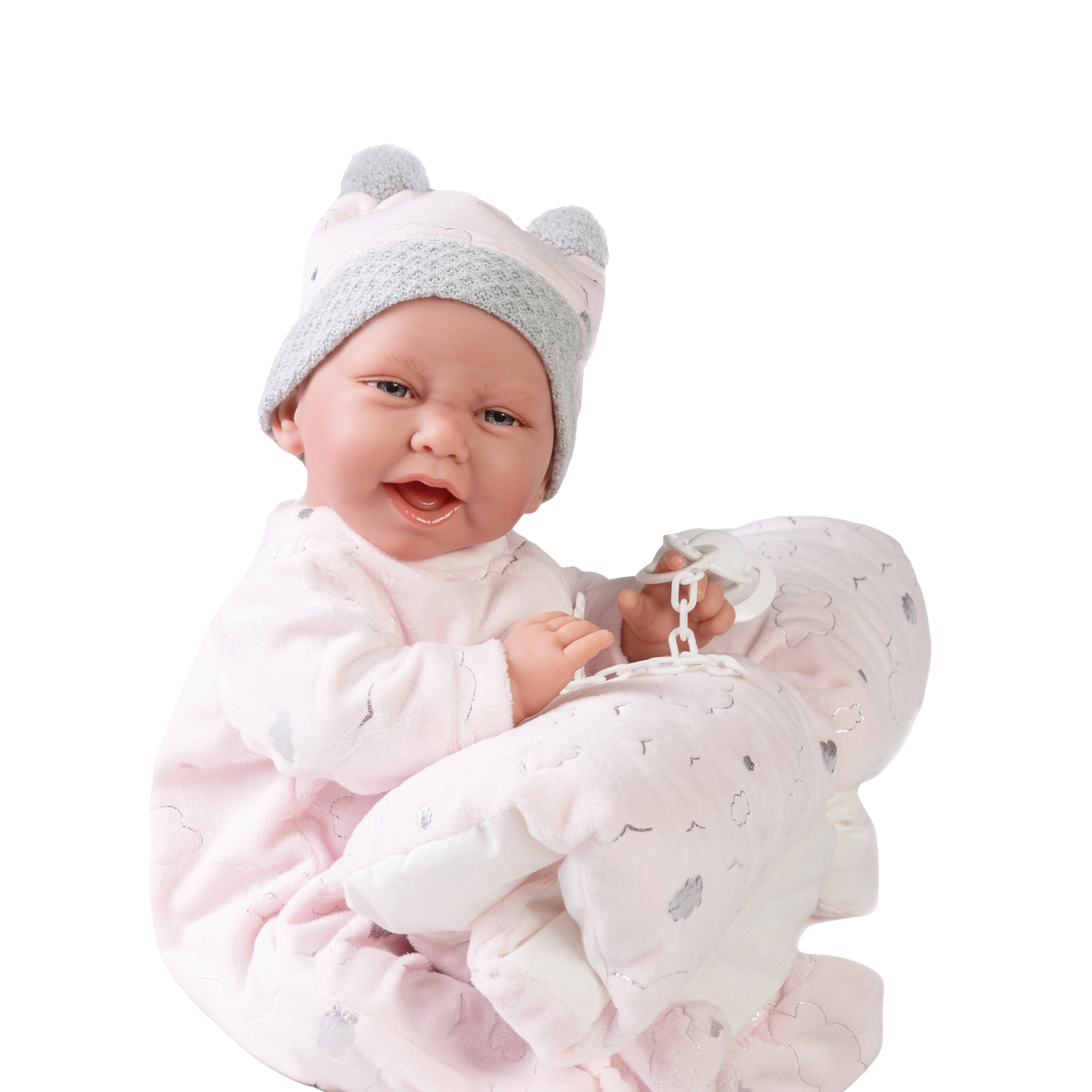 Papusa Bebe Realist Carla Nacido Cu Perna Pufoasa, 42 cm, +3 ani, Antonio Juan