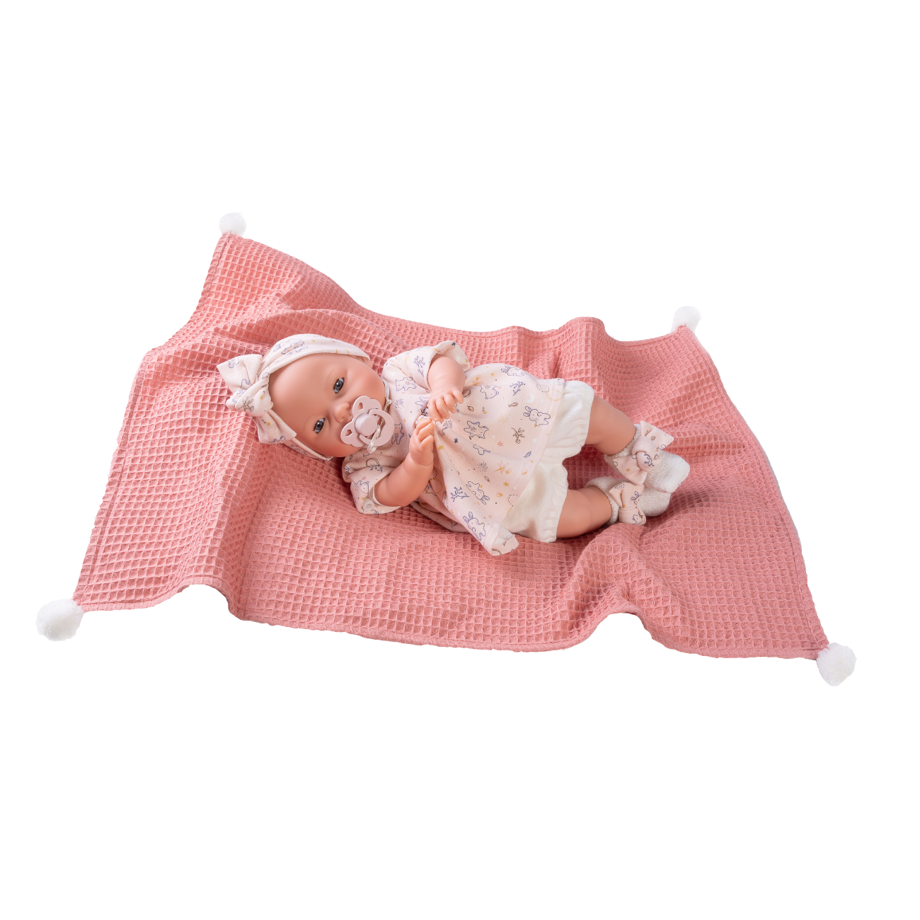 Papusa Bimba Cu Mecanism De Sunet, Paturica De Primavara, 37 cm, Antonio Juan