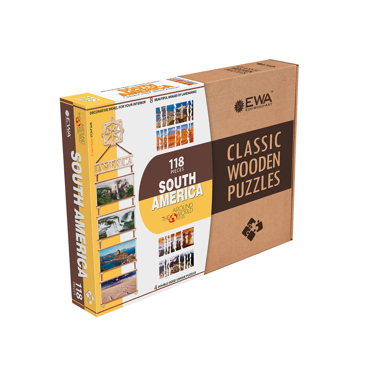 Puzzle 3D din lemn, SOUTH AMERICA, 118 piese @ EWA