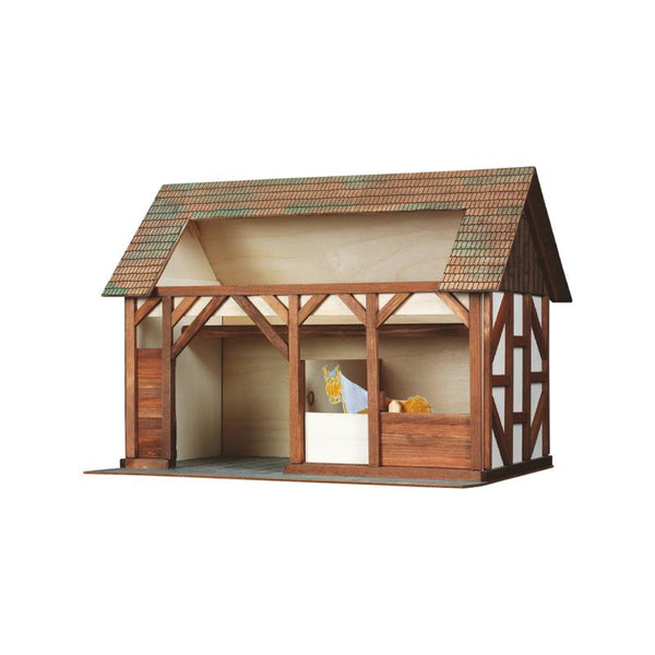 Set constructie arhitectura Grajdul animalelor, 154 piese din lemn, Walachia - Manute Creative