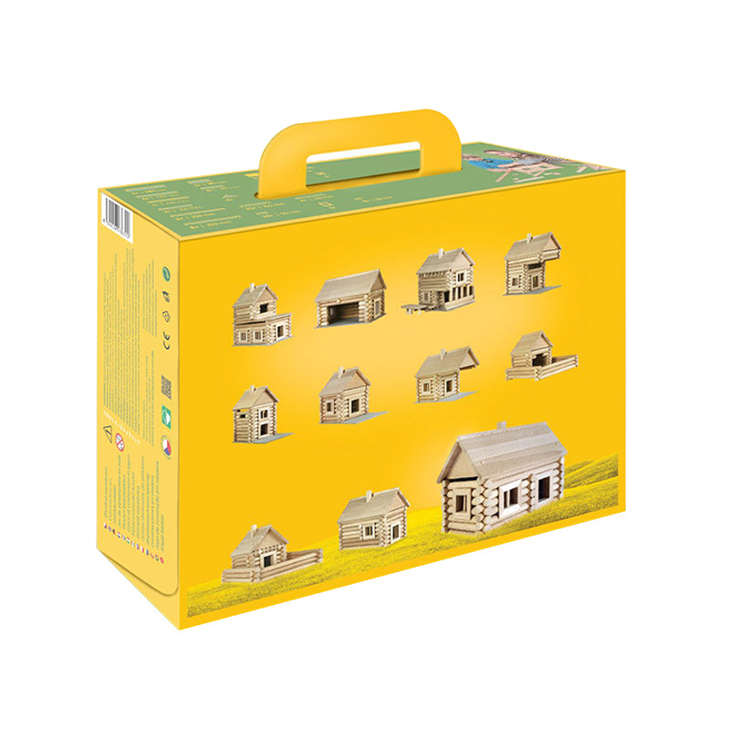 Set constructie arhitectura Vario Massive Mini, 91 piese mari din lemn, Walachia