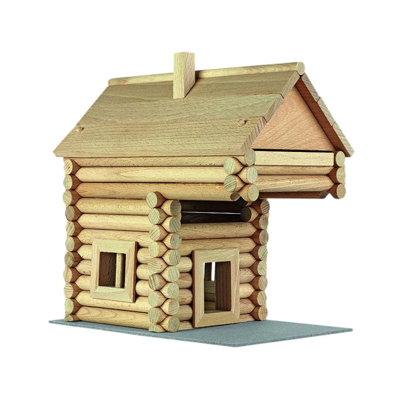 Set constructie arhitectura Vario Massive Mini, 91 piese mari din lemn, Walachia
