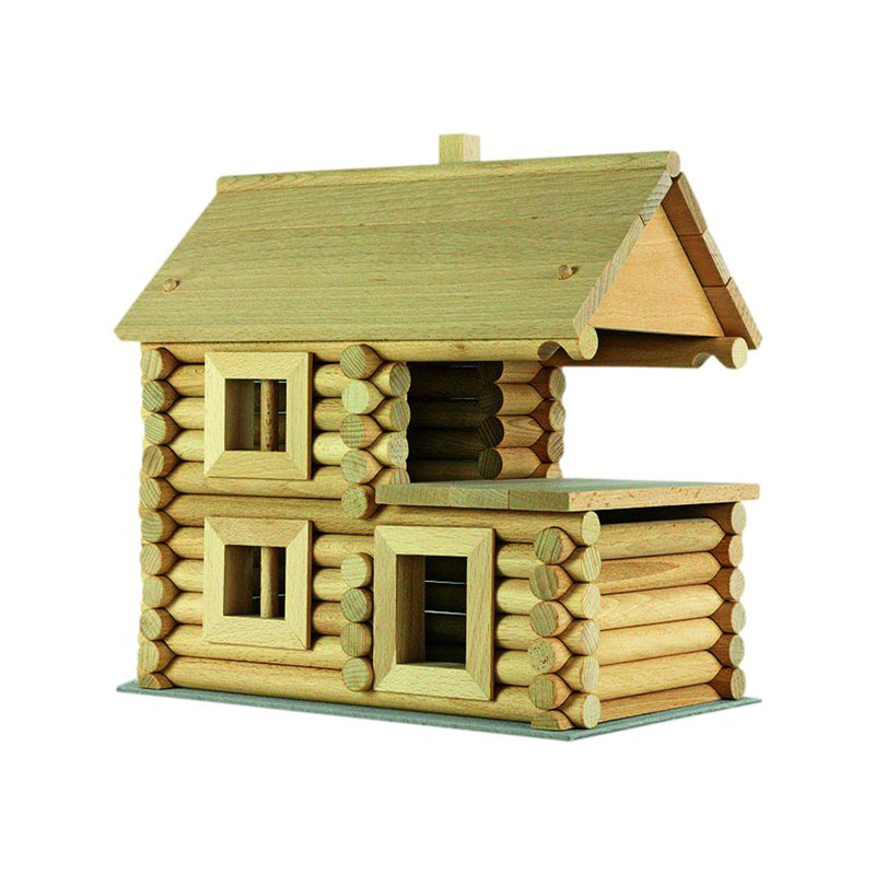 Set constructie arhitectura Vario Massive Mini, 91 piese mari din lemn, Walachia