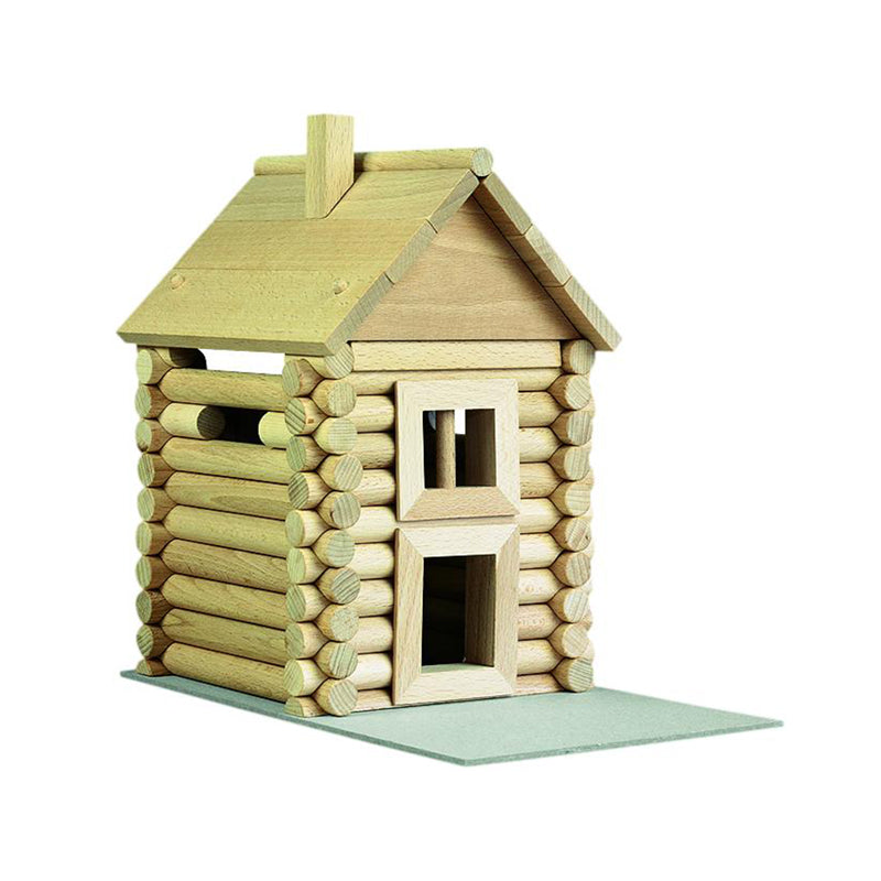 Set constructie arhitectura Vario Massive Mini, 91 piese mari din lemn, Walachia