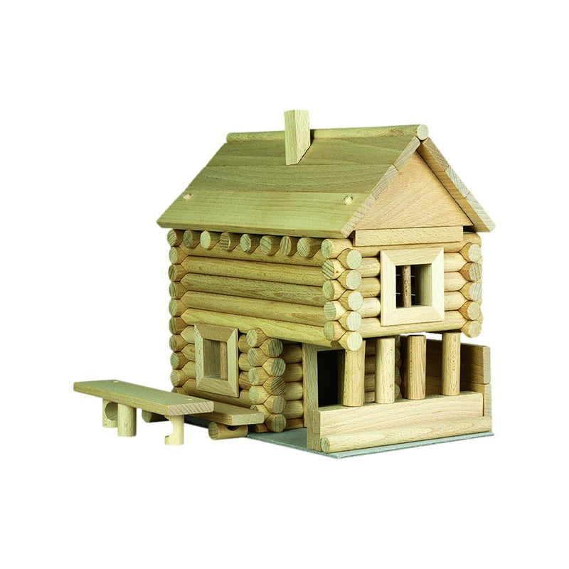 Set constructie arhitectura Vario Massive Mini, 91 piese mari din lemn, Walachia