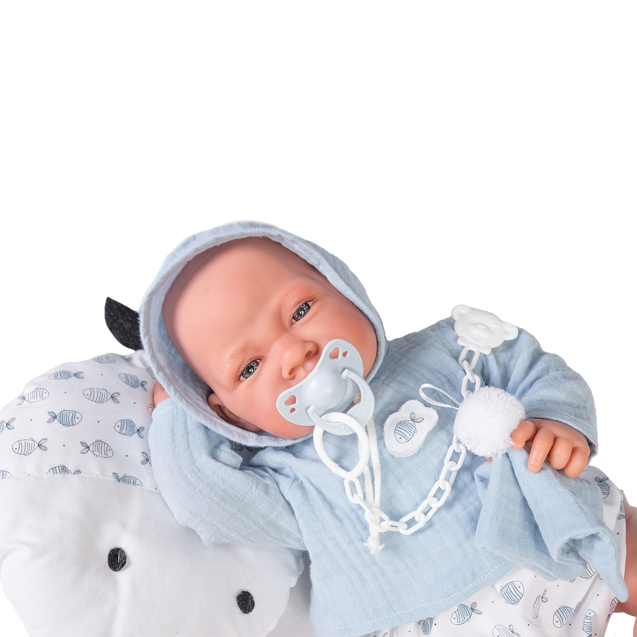 Papusa Bebe, Nacida Cu Perna Tip Peste, 42 Cm, Antonio Juan