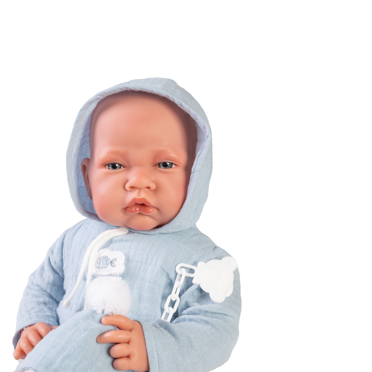 Papusa Bebe, Nacida Cu Perna Tip Peste, 42 Cm, Antonio Juan