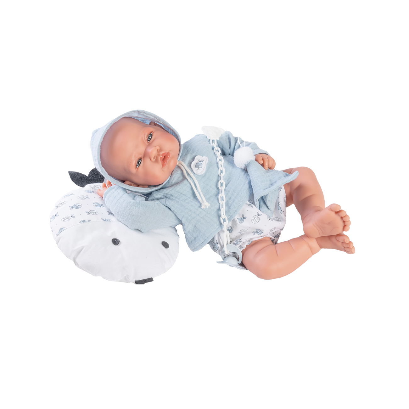 Papusa Bebe, Nacida Cu Perna Tip Peste, 42 Cm, Antonio Juan