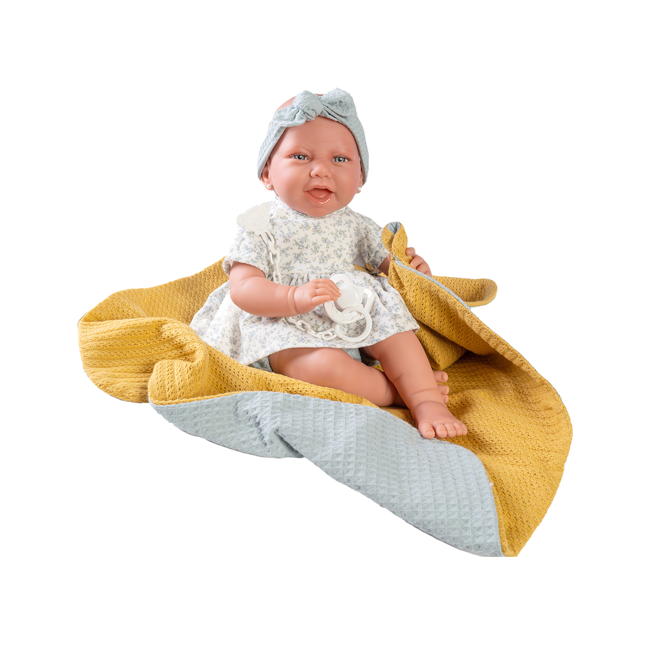 Papusa Bebe Carla Nacida Cu Paturica Si Cercei, 42 Cm, Antonio Juan