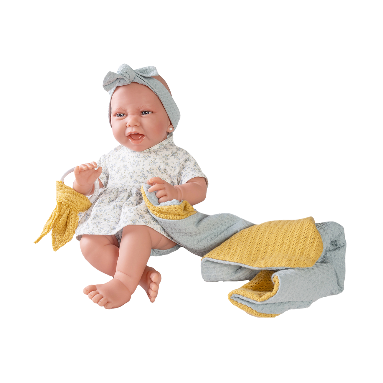 Papusa Bebe Carla Nacida Cu Paturica Si Cercei, 42 Cm, Antonio Juan