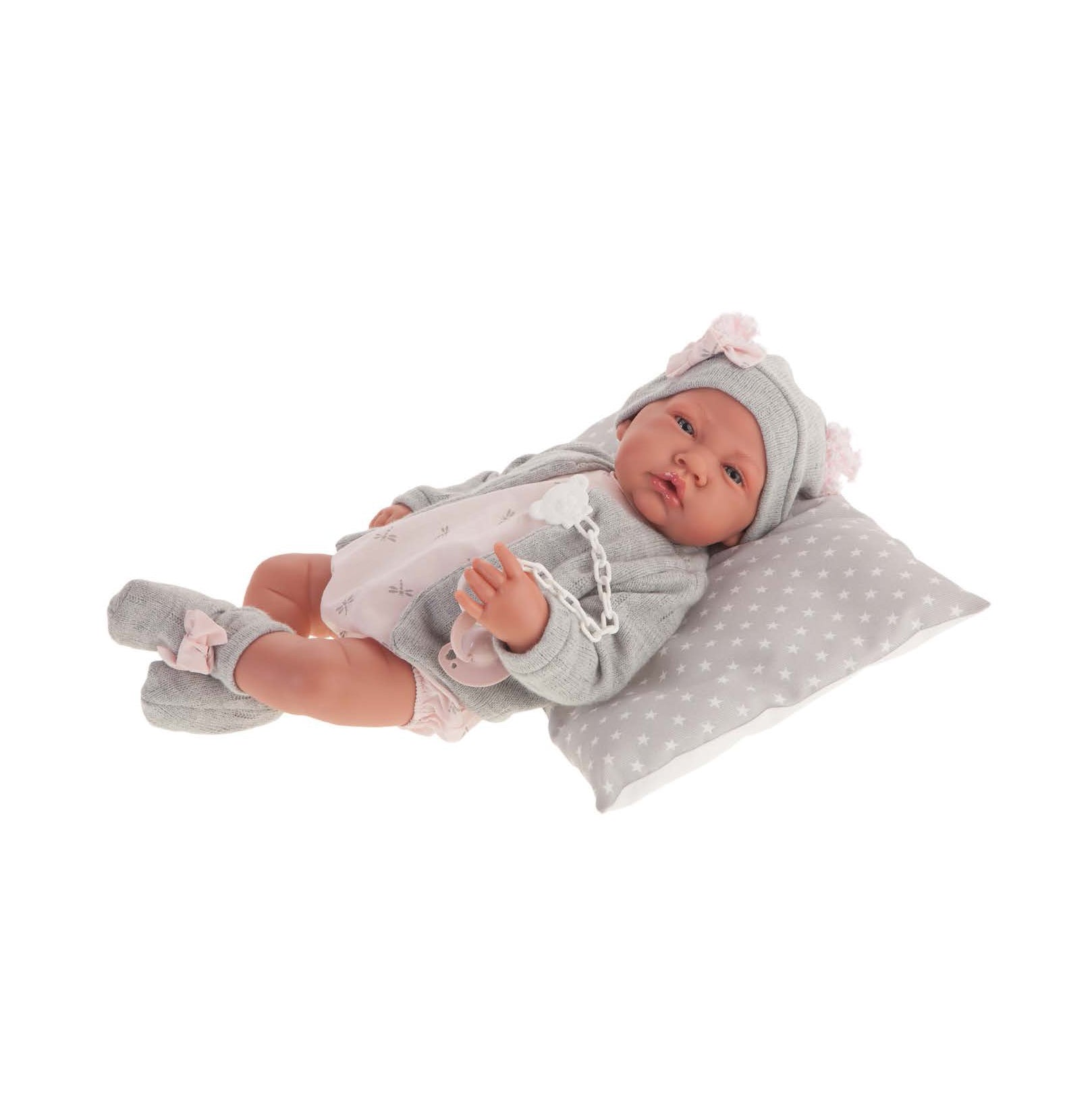 Papusa Bebe, Nacida Cu Pernuta, Cu Articulatii, Gri, Antonio Juan