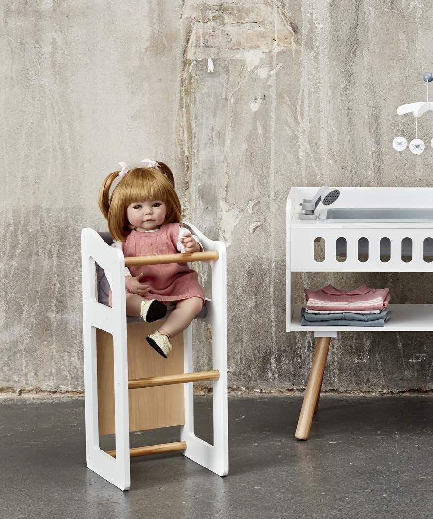 Scaun bebe pentru papusi, alb-natur, +3 ani, byAstrup - Manute Creative
