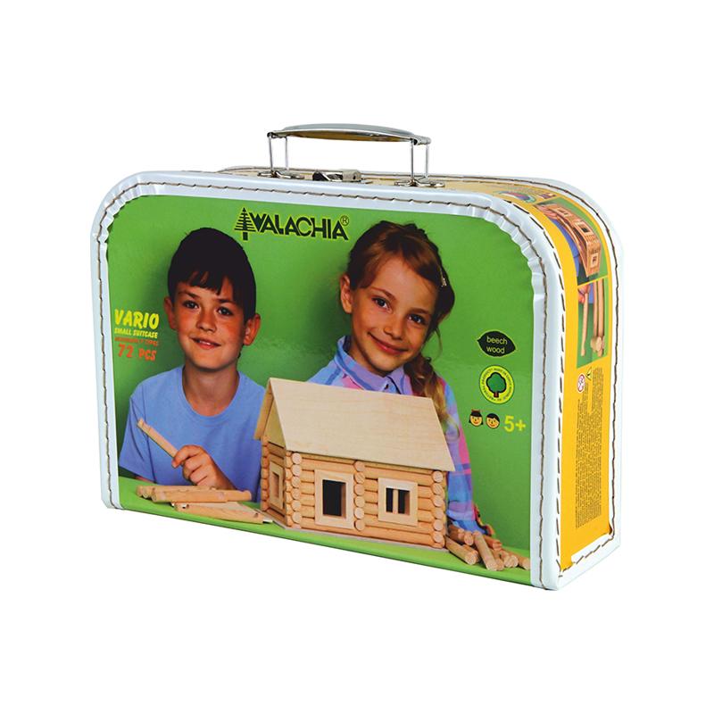 Set constructie arhitectura Vario Suitcase, 72 piese din lemn, Walachia - Manute Creative