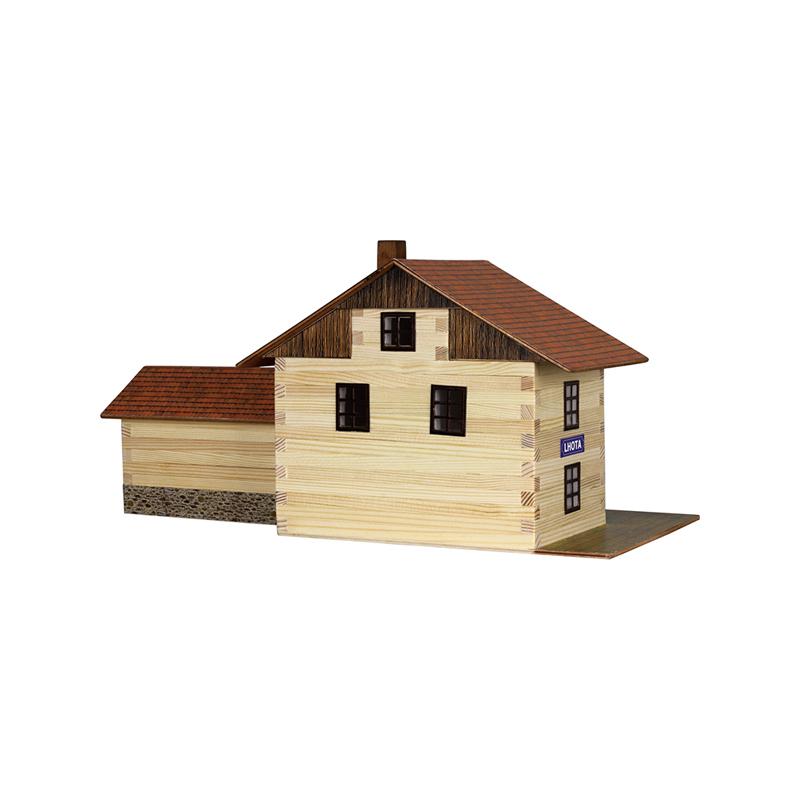 Set constructie arhitectura Gara, 213 piese din lemn, Walachia - Manute Creative