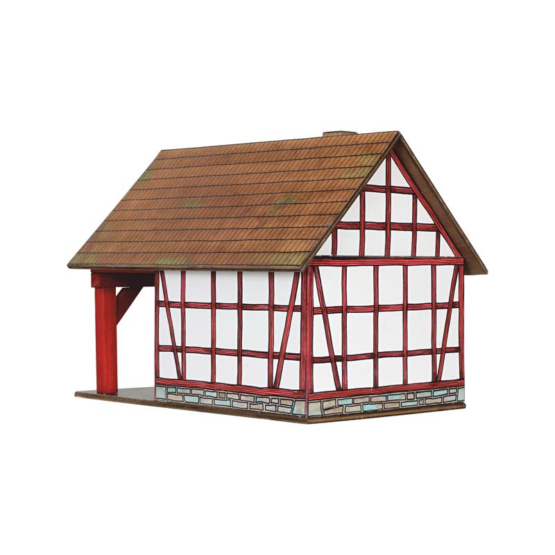 Set constructie arhitectura Fierarie cu grinzi, 39 piese din lemn, Walachia - Manute Creative