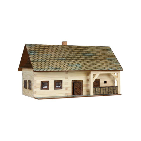 Set constructie arhitectura Casa de la tara, 174 piese din lemn, Walachia - Manute Creative