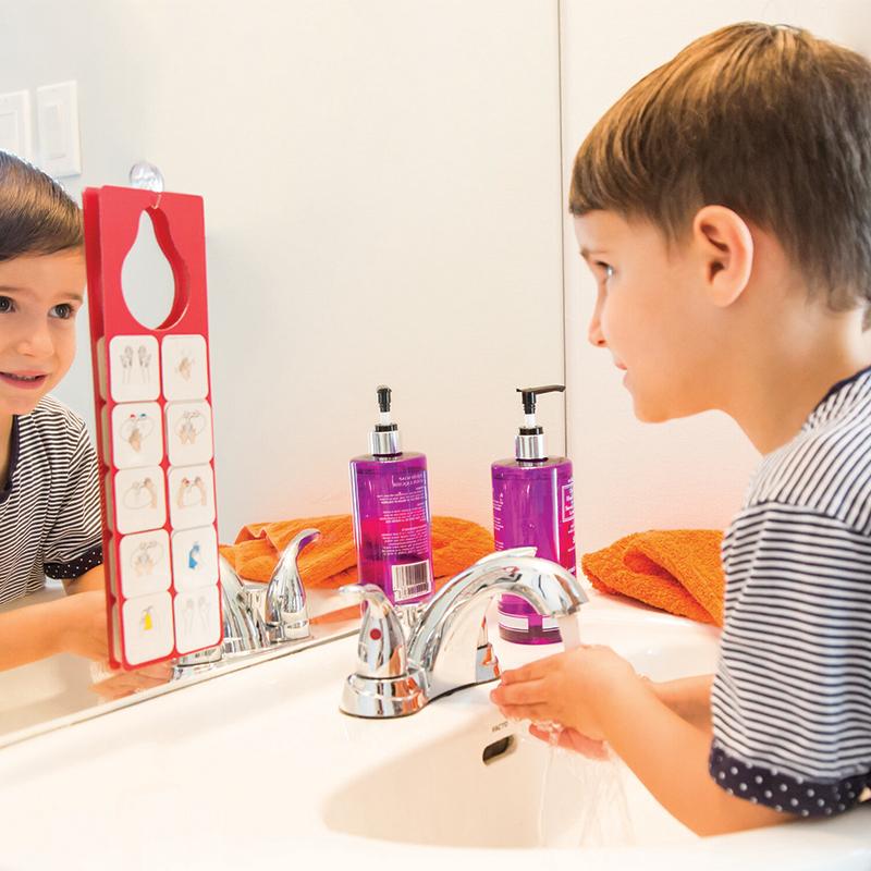 Joc educativ magnetic Invatam sa ne spalam pe maini cu pictograme, Robo - Manute Creative