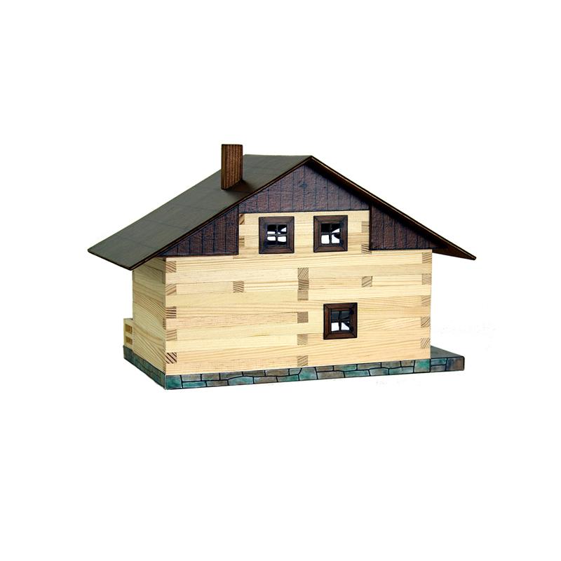 Set constructie arhitectura Pensiune alpina, 195 piese din lemn, Walachia - Manute Creative