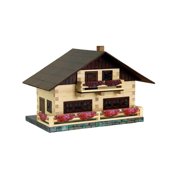 Set constructie arhitectura Pensiune alpina, 195 piese din lemn, Walachia - Manute Creative