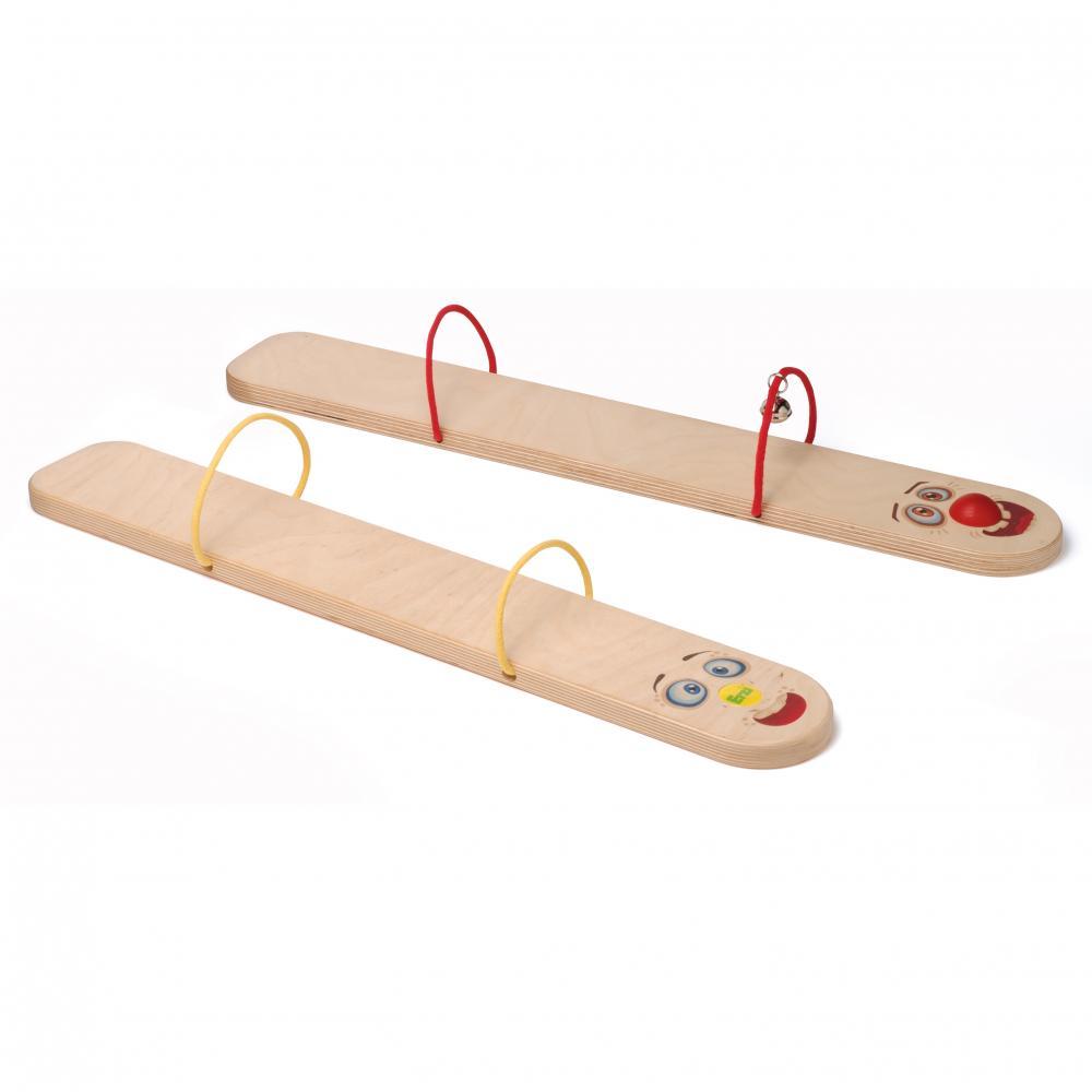 Ski-uri tandem din lemn pentru 2 copii, Erzi - Manute Creative