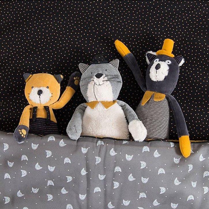 Jucarie plus bebe Fernand pisicuta gri mica, 0 ani+, Moulin Roty - Manute Creative