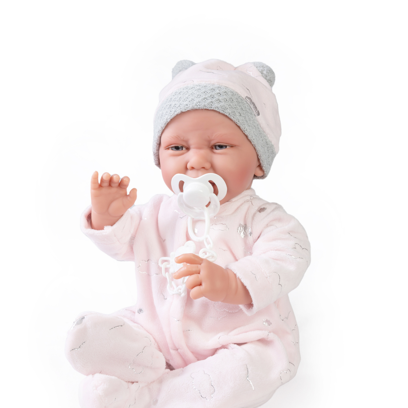 Papusa Bebe Realist Carla Nacido Cu Perna Pufoasa, 42 cm, +3 ani, Antonio Juan