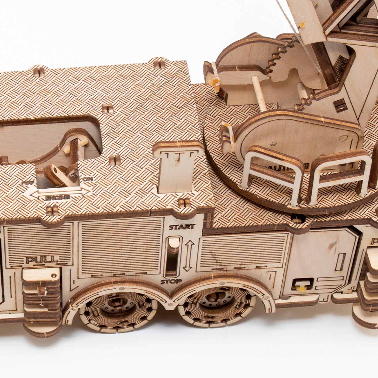 Puzzle 3D cu mecanism, din lemn, FIRE TRUCK, 439 piese, EWA