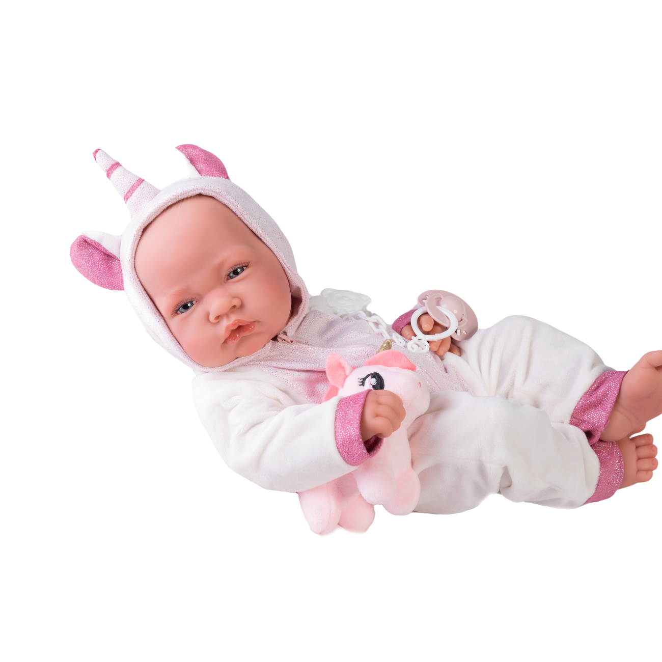 Papusa Nou-nascut In Pijama Unicorn, 42 cm, Antonio Juan
