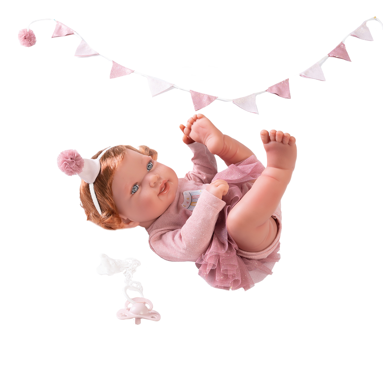 Papusa Bebe Realist, La multi Ani Pentru Pipa, 42 cm, Antonio Juan