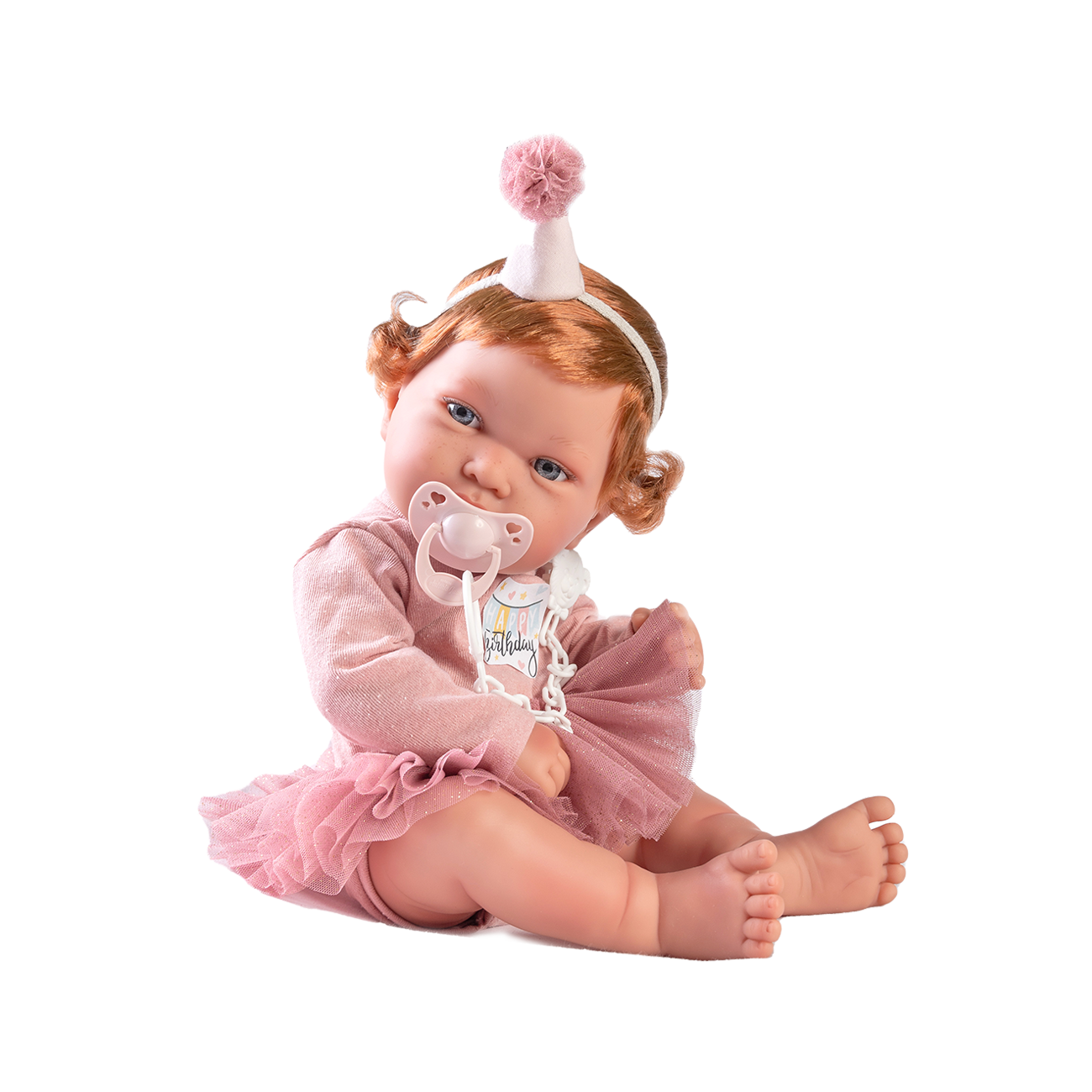Papusa Bebe Realist, La multi Ani Pentru Pipa, 42 cm, Antonio Juan