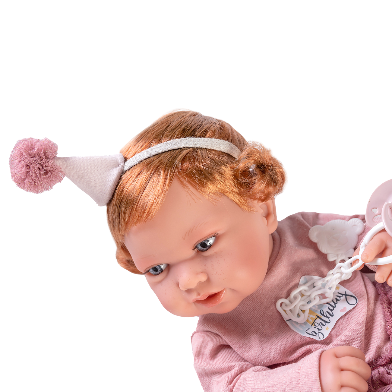 Papusa Bebe Realist, La multi Ani Pentru Pipa, 42 cm, Antonio Juan
