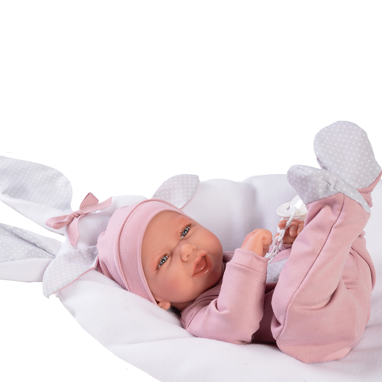Papusa Bebelus Carla Cu Perna Iepuras, 42 cm, Antonio Juan