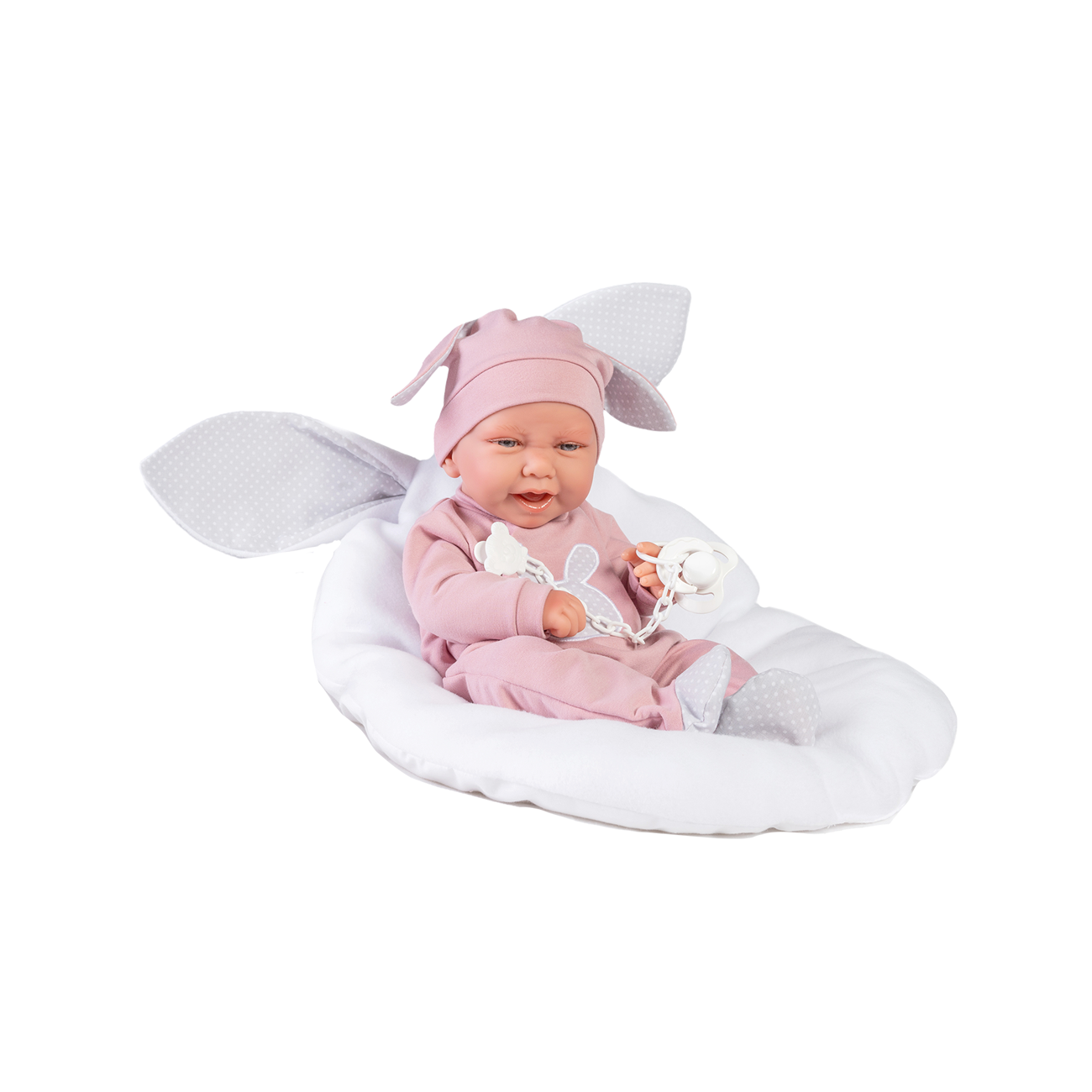 Papusa Bebelus Carla Cu Perna Iepuras, 42 cm, Antonio Juan