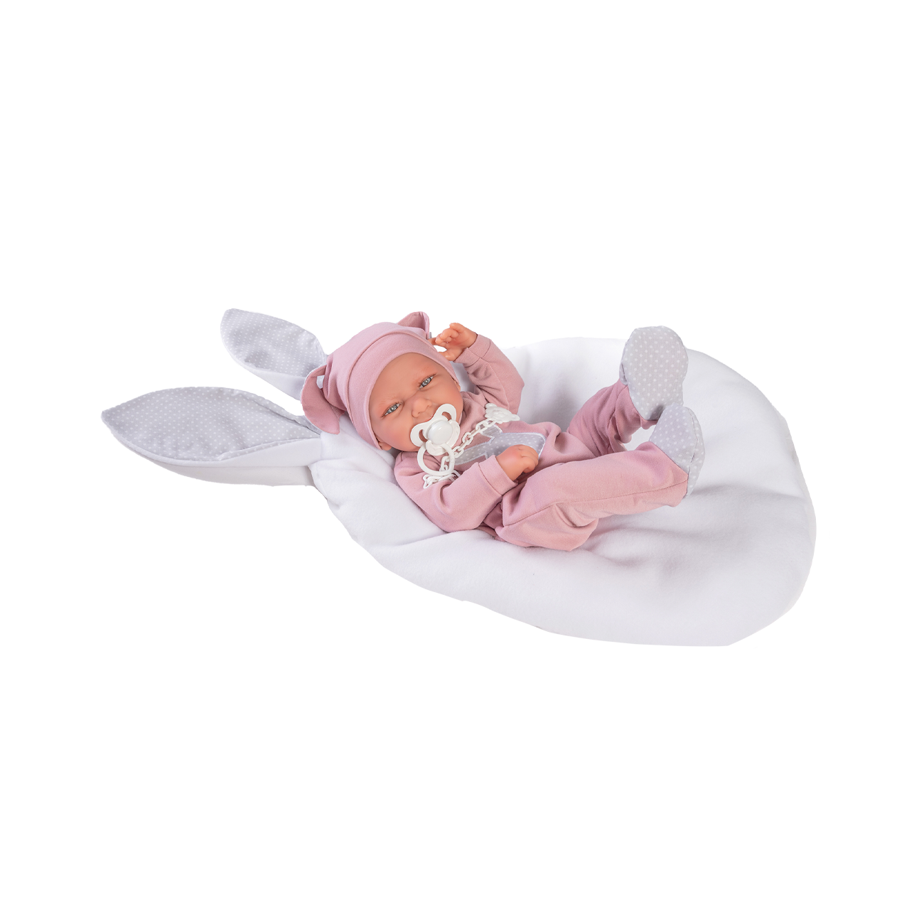 Papusa Bebelus Carla Cu Perna Iepuras, 42 cm, Antonio Juan