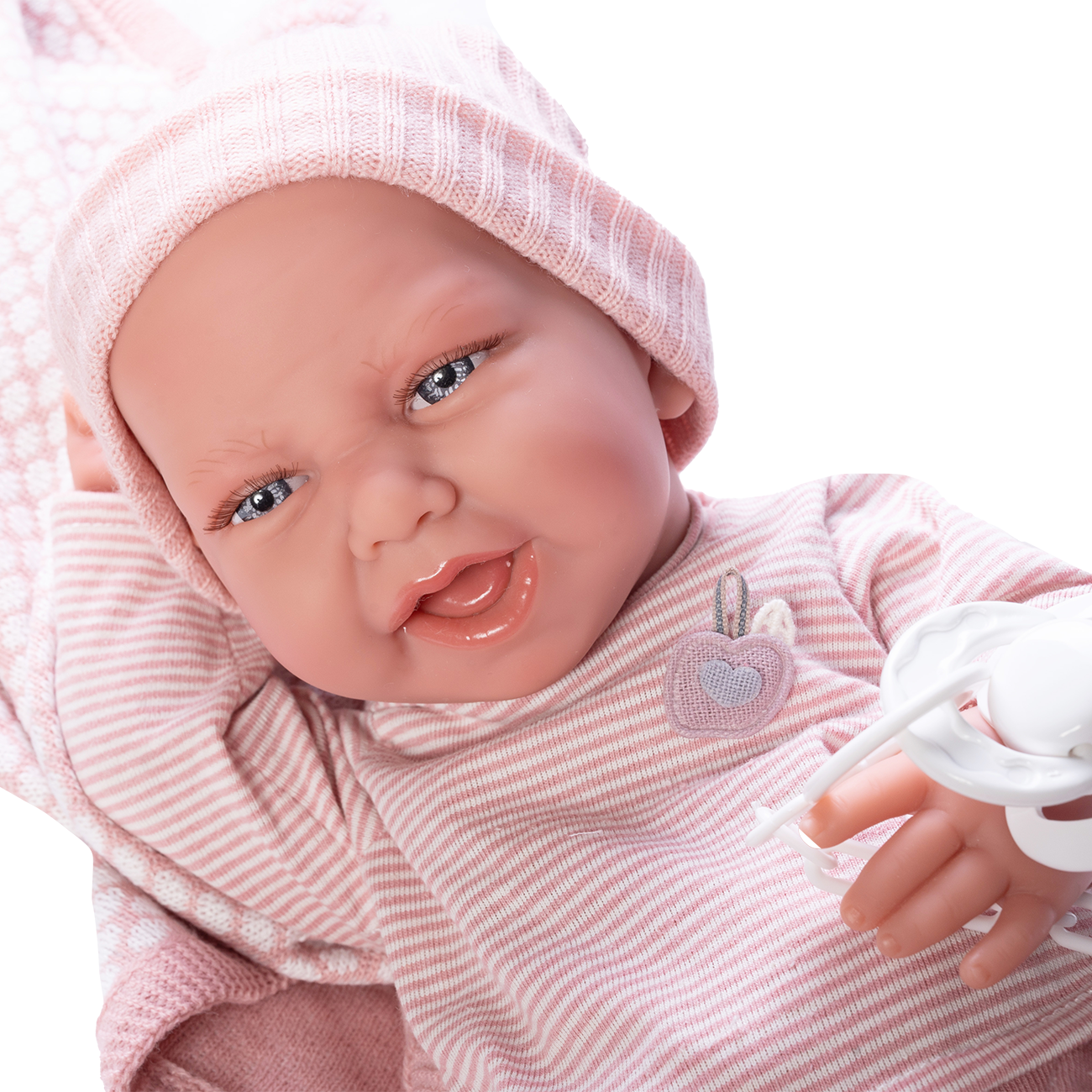 Papusa Bebe Realist Carla Cu Manusi Si Biberon, 42 cm, Antonio Juan