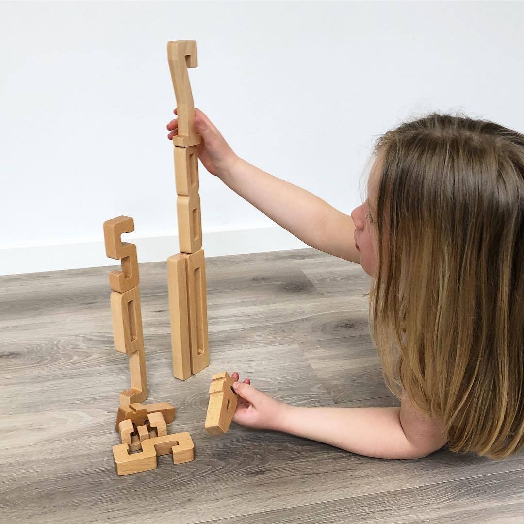 Set cifre din lemn proportionale de la 1 la 10, 15 piese, +3 ani, byAstrup - Manute Creative