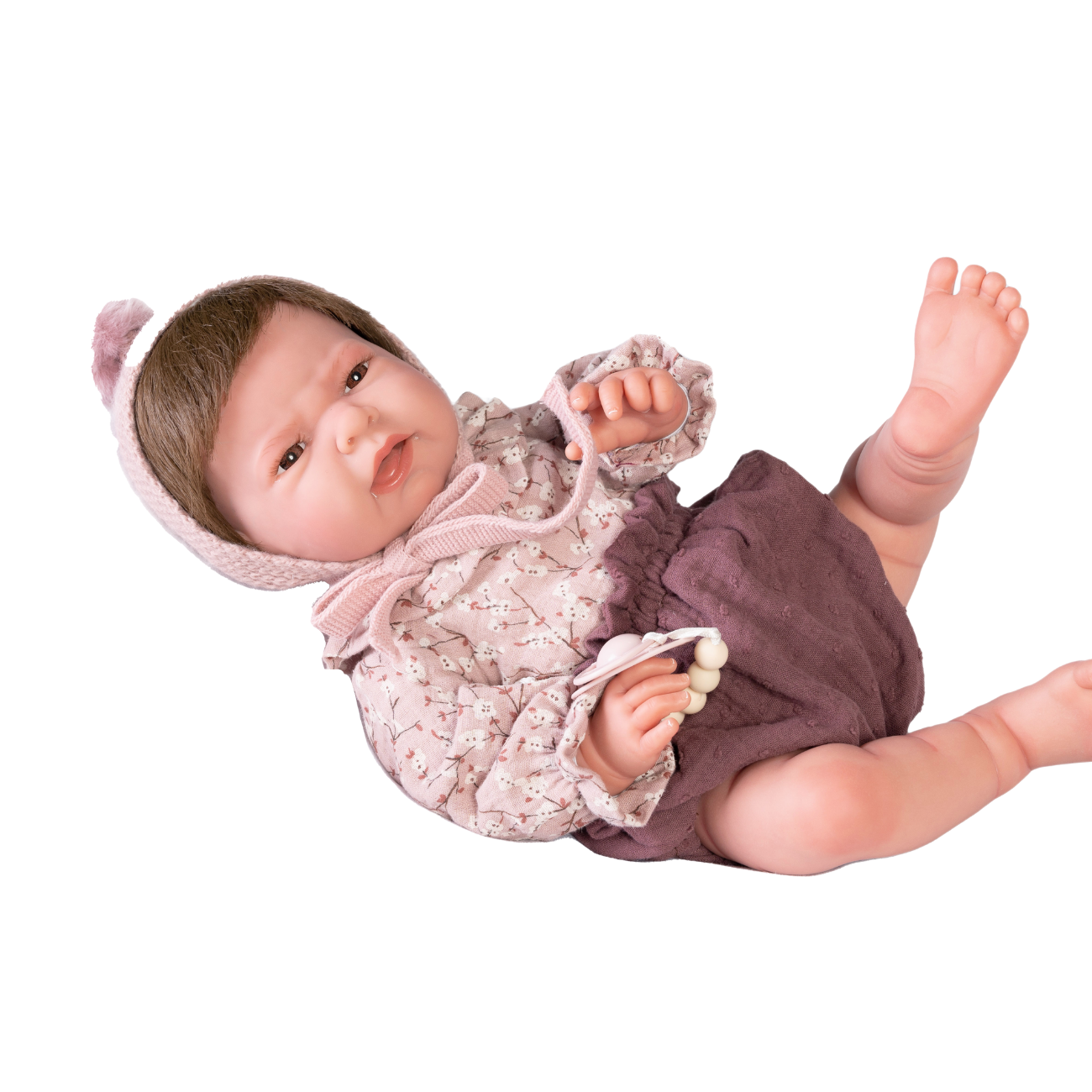 Papusa Reborn Lea Cu Paturica Mov, 42 cm, Antonio Juan