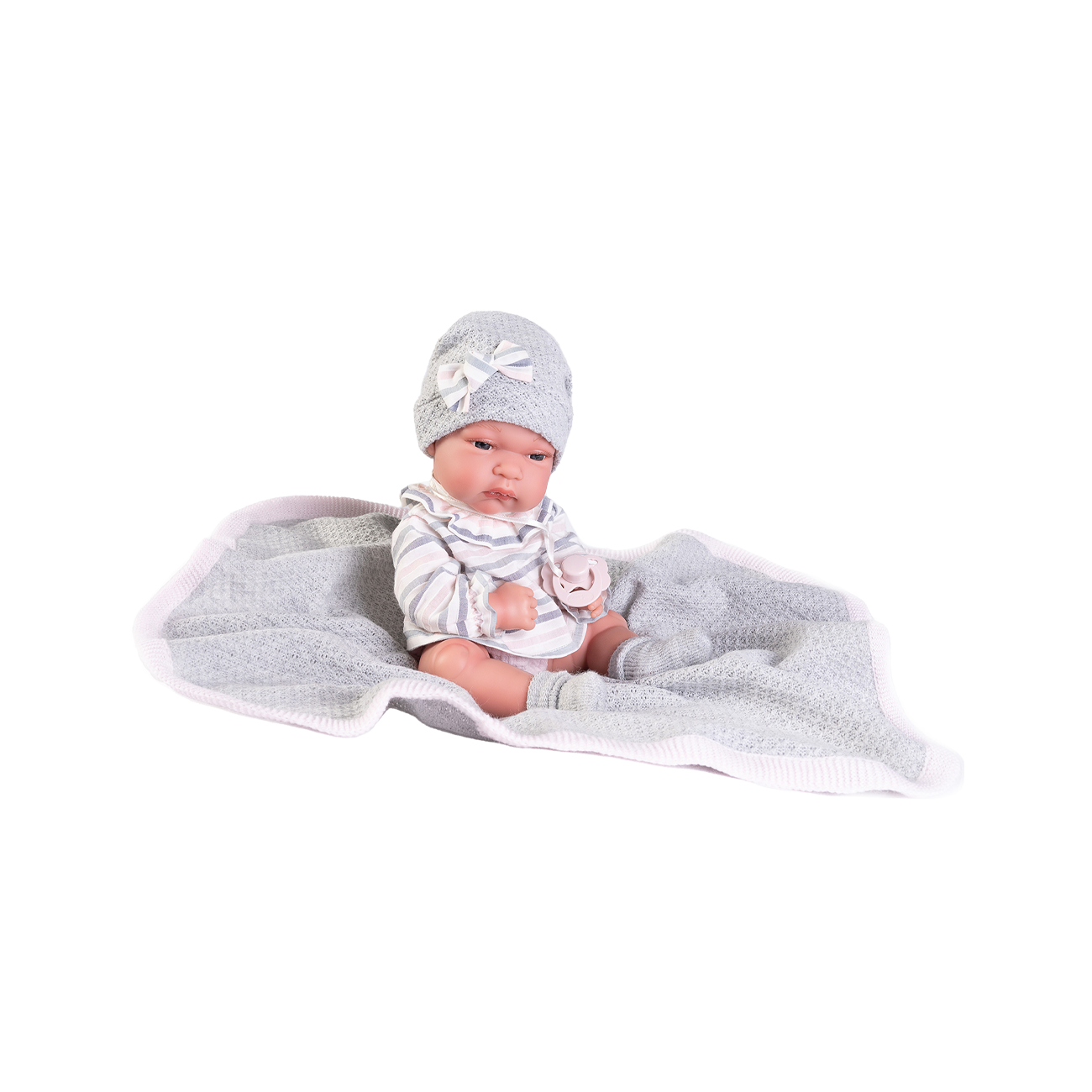 Papusa Bebe Nou Nascut, Toneta Cu Paturica, 33 cm, Antonio Juan