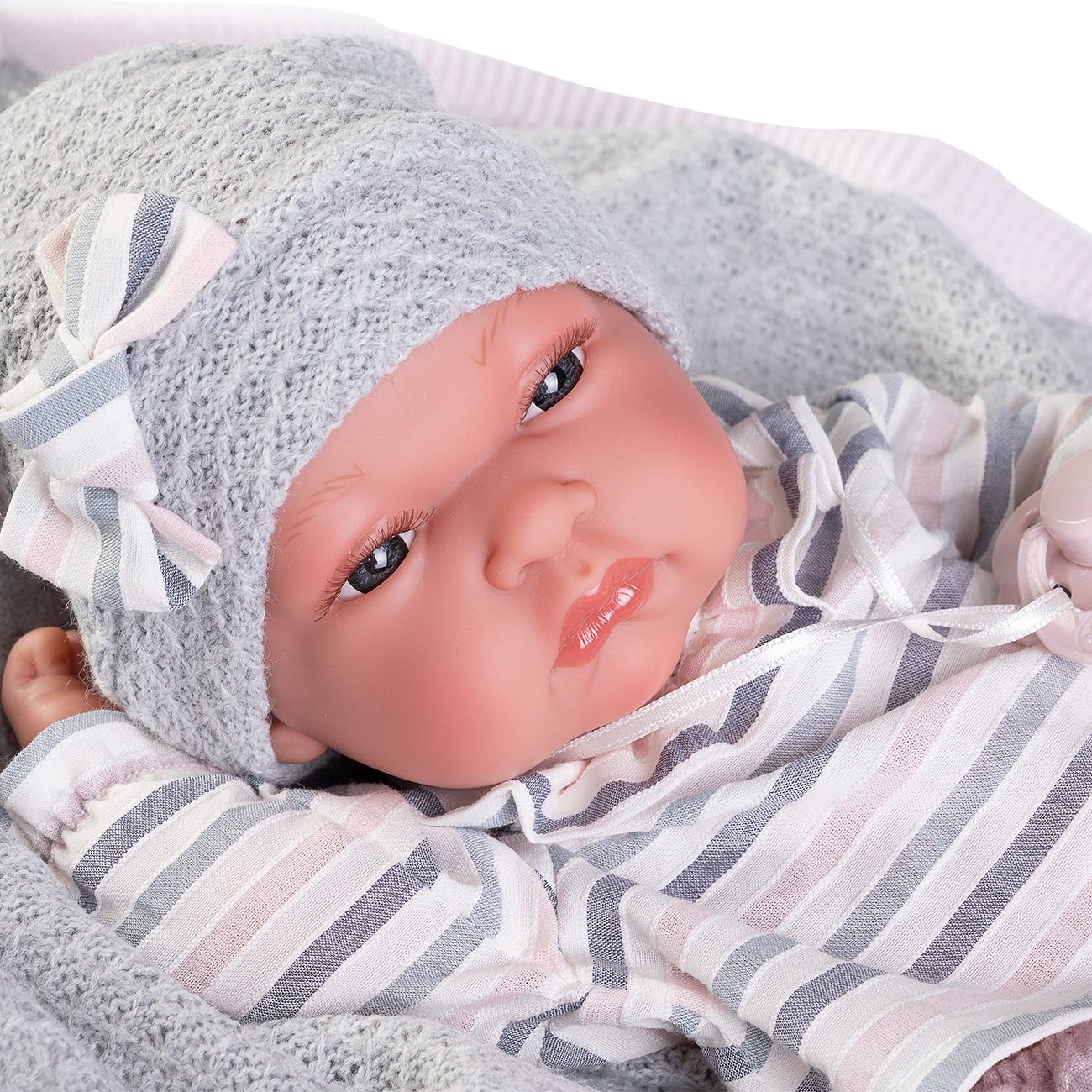 Papusa Bebe Nou Nascut, Toneta Cu Paturica, 33 cm, Antonio Juan