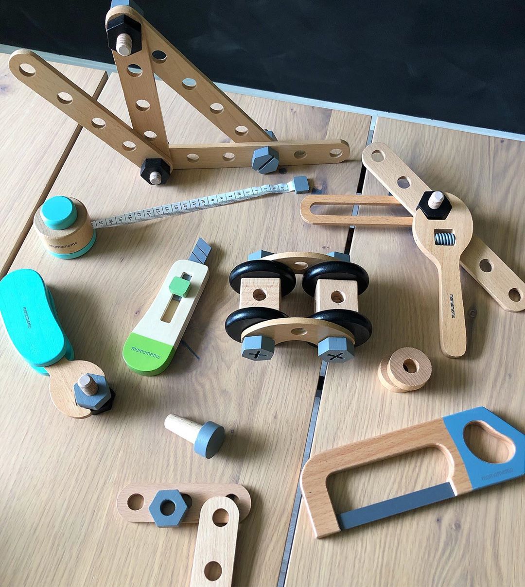 Set de constructie, din lemn, MAMAMEMO