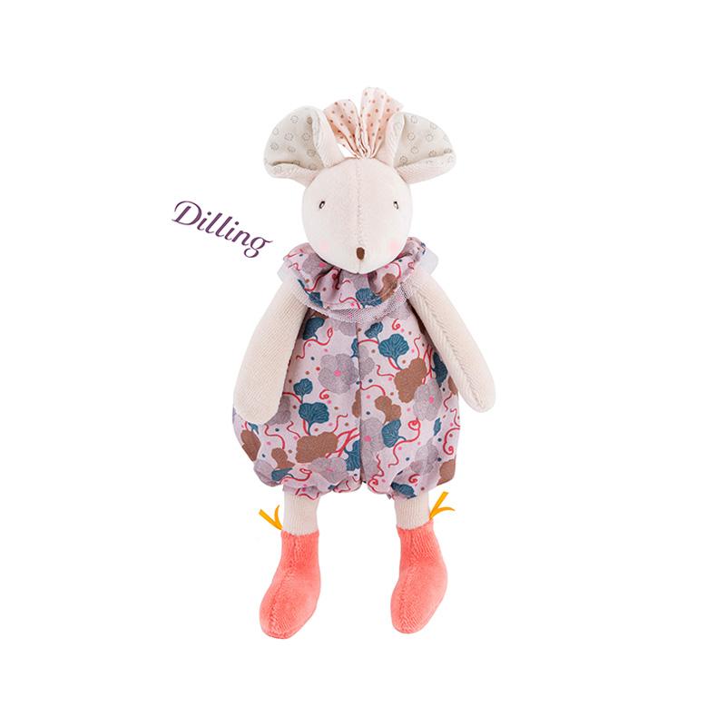 Jucarie plus bebe zornaitoare Soricica Lala roz, 0 ani+, Moulin Roty - Manute Creative