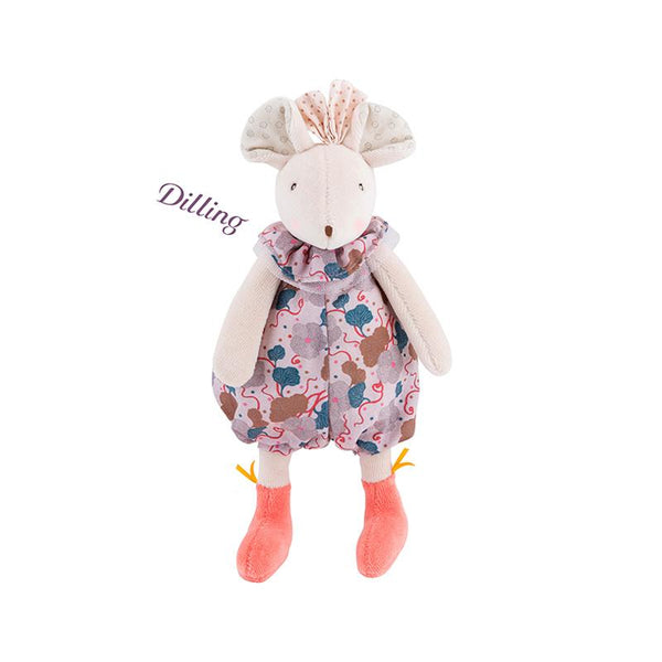 Jucarie plus bebe zornaitoare Soricica Lala roz, 0 ani+, Moulin Roty - Manute Creative