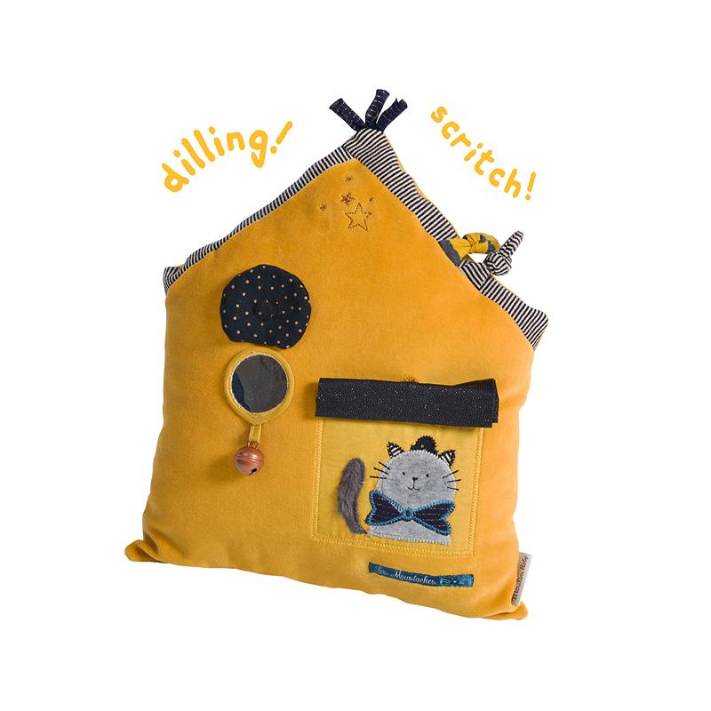 Jucarie plus bebe interactiva Casuta galbena, 0 ani+, Moulin Roty - Manute Creative