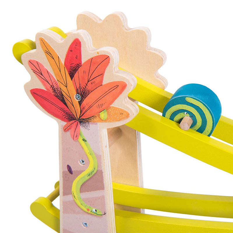Cascada interactiva din lemn cu animalute, Dans le Jungle, Moulin Roty
