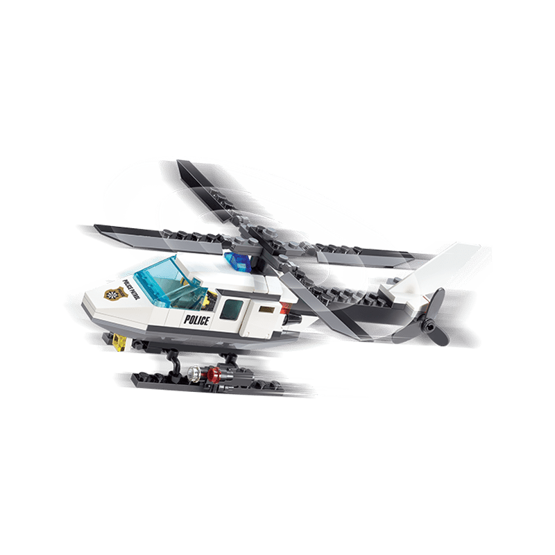 Set cuburi constructie MyPolice Elicopter de politie, 102 piese, Blocki