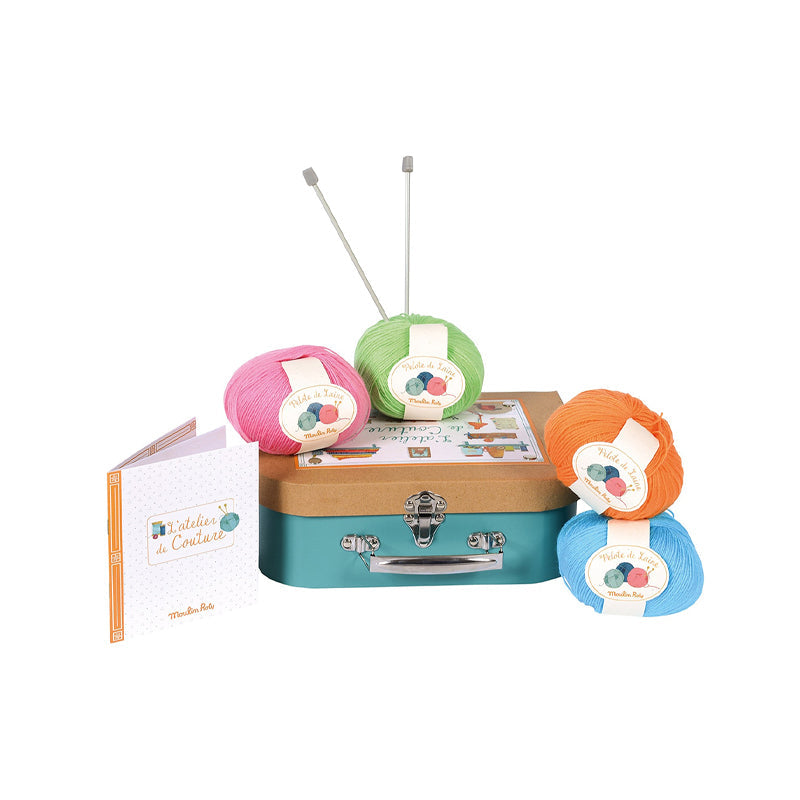 Valiza Kit pentru tricotat, Moulin Roty