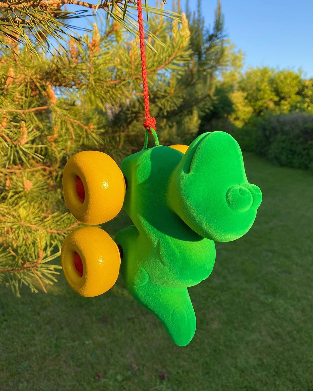Jucarie de tras din cauciuc natural, Dinozaur, verde, 19 cm, 1an + Rubbabu