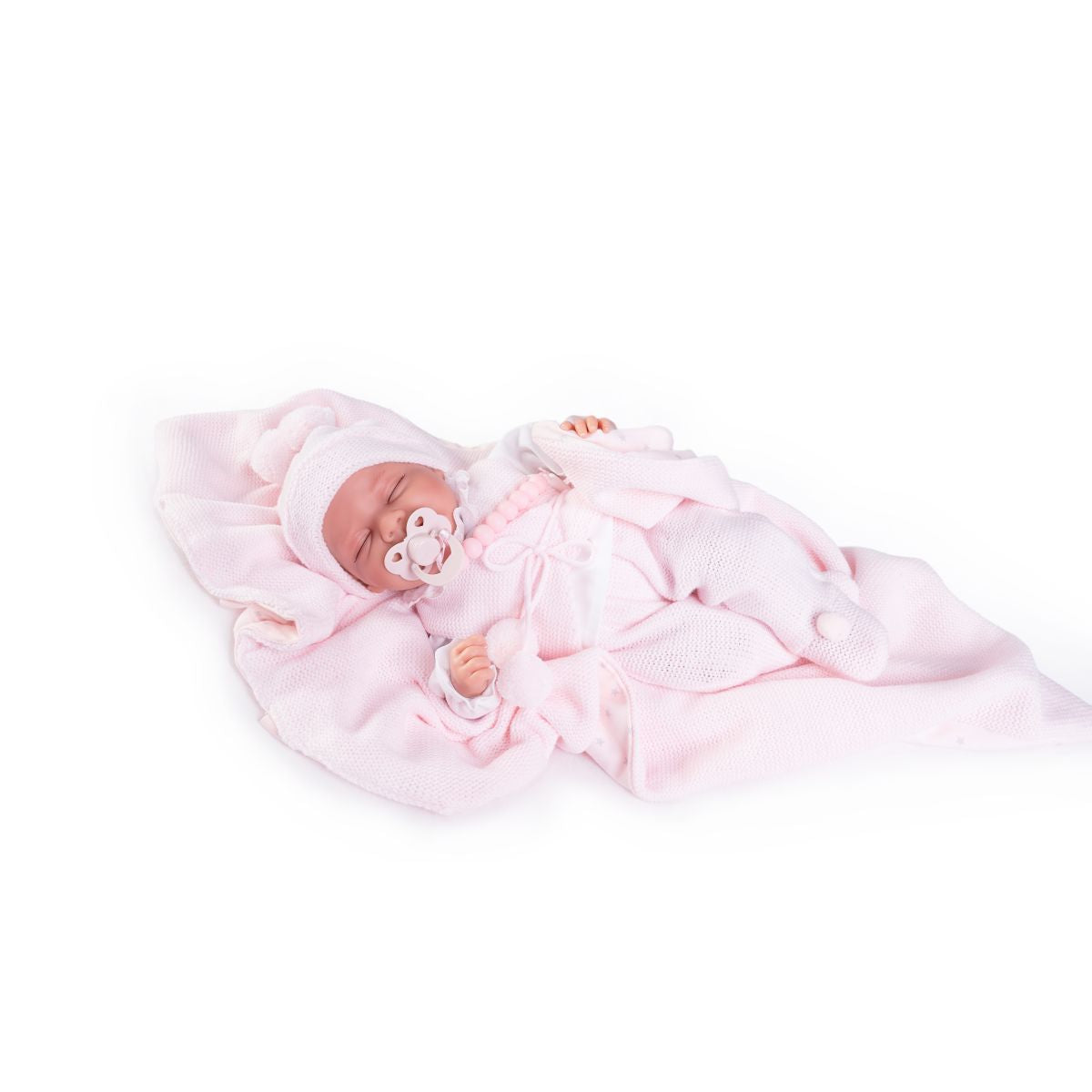 Papusa Bebe Little Reborn Fetita Lluna, cu Gentuta de Umar pentru Transport, 33 cm, +3 ani, Antonio Juan