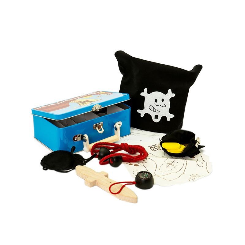 Set joaca De-a piratii, in cutie metalica, 15 accesorii, MamaMemo - Manute Creative
